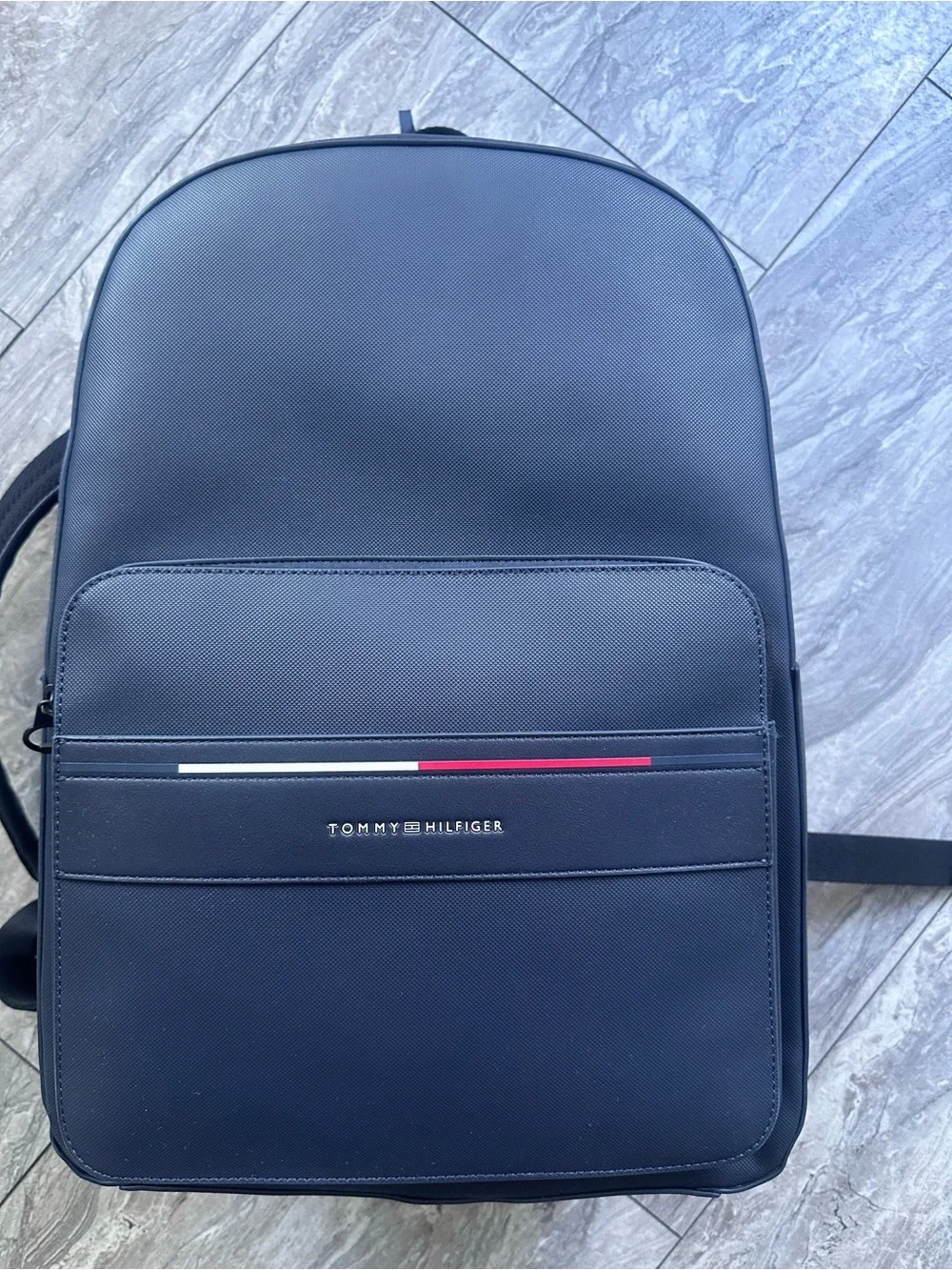 Tommy Hilfiger Navy Backpack with Red & White Accent Stripe